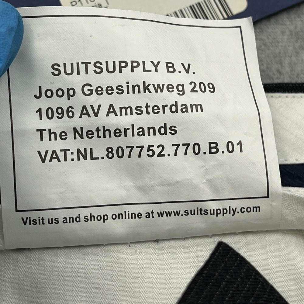 NEW Suitsupply Pants Mens 34 Grey Pinstripe Brescia Pure Wool Flat Front Slim - Picture 5 of 12